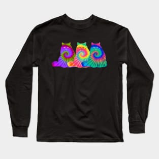 three colorful cats Long Sleeve T-Shirt